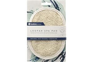 HYDREA LONDON Hydréa London Organic Egyptian Loofah Luxury Exfoliating Body Pad Natural Quality Spa Bodycare for Bath Shower