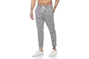 REDBRIDGE Red Bridge męskie spodnie Fashion Chino w kratkę w paski z gumowym ściągaczem