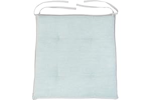 Loft 25 Premium Tufted Seat Pads | Non-Slip Indoor Chair Cushions for Kitchen and Dining Room | Breathable Luxury Pillow with Ties | Lightweight & Comfortable Foam Filling (37x37cm, Sky Blue, 1)