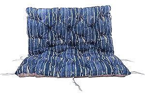 Meerweh 20138 Palettenkissen mit Rückenlehne, 3D Print, Auflage für Europalette, Wendeauflage, Blau, 120 x 140 x 10 cm