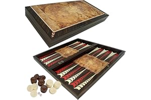 PrimoLiving Deluxe Holz Backgammon Spielset Globe XXL – 50 x 50 cm