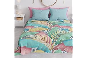 PETTI Artigiani Italiani - Copriletto Matrimoniale Primavera Estate, Coperta Leggera Matrimoniale, Lenzuola Copriletto, Tropical 06 100% Made in Italy