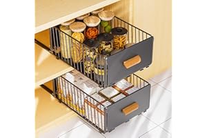 SANCEN Cajones Extraibles Para Cocina, Cajones Deslizantes Para Cocina, Bandeja Extraible Armario Cocina, Organizador de Cajones, no Requiere Taladrar Ni Clavar, Bandeja Extraible Armario