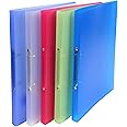 Exacompta - Ref. 54169E - 1 Chromaline translucent flexible PP binder - 2 round rings, diameter 15 mm - Spine 20 mm - External dimensions: 32 x 25 cm - A4 file format - 5 random colors (1 Item)