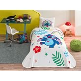 TA&Ccedil; Disney Stitch Standart Pamuk Nevresim Takımı, &Ccedil;ok Renkli, Tek Kişilik