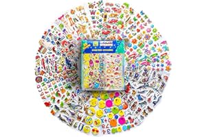 SOFTZO 3D Stickers for Children - 25 Puffy Sheets with 700+ Kids Stickers - Perfect for Party Bag Fillers, Scrapbooking, Fun with Stickers of Cars, Letters, Numbers, Dinosaur, Stars, Alphabet & More