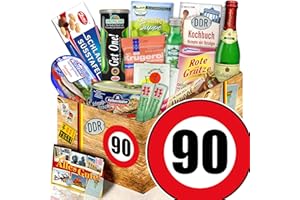 OSTPRODUKTE-VERSAND.DE Spezialitäten Geschenk / Ostalgie Set L / Zahl 90 / Geschenk Korb Mutter