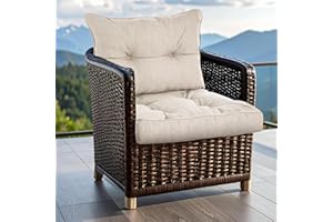 SLIPIO Outdoor Kissen für Gartenmöbel | Wetterfest Sitzkissen 60x60 cm & Rückenkissen 60x40 cm Polster Set für Gartenstühle | Hoch FÜLLPRO+ Füllung | Lounge Auflagen Stuhl, Gartenbank | Beige
