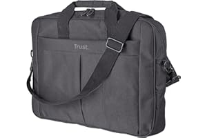 Trust Primo torba na laptopa 16 cali, torba z paskiem na ramię, torba z wyściółką wewnętrzną do ochrony, torba na ramię do podróży, biznesu, biura, szkoły – czarna
