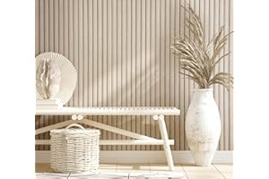 marburg Tapete Holzoptik Beige Akkustikpaneele 3D Effekt Vliestapete Wohnzimmer Schlafzimmer 10,05 x 0,53m Made in Germany