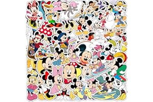 SANMATIC 50 pegatinas lindo Mouse para portátil, parachoques, monopatín, botellas de agua, ordenador, teléfono, guitarra, pegatinas de dibujos animados para niños, adolescentes y adultos