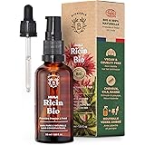 Bionoble Huile de Ricin Bio 50ml + Pipette et Pompe - Bouteille en Verre - 100% Pure, Naturelle, Pressée à Froid - Huile de R