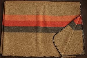 GENERIC German Army Wool Blanket, 165 x 225 cm, 2.5 kg, Thick, Warm & Durable - Heavy Duty for Camping, Outdoor, Survival, Emergency, and Tactical Use Wool Fabric Throw Blanket Soft Fleece