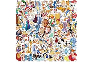 KEULABLEN Autocollants Princesse, 100 Pcs Dessin Animé Douce Princesse Autocollants Décoratifs en Vinyle Imperméable pour Ordinateur Portable Skateboard Voiture Moto Enfant et Ados
