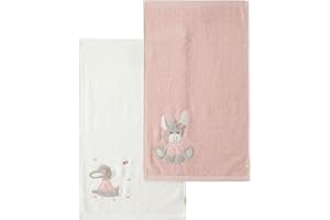 Sterntaler 2 asciugamani per bambini asino Emmi Girl flora rosa tinta unita