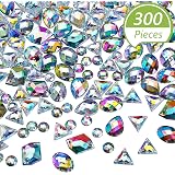 300 Pieces Sew on Rhinestone Sew on Crystals Acrylic Gems AB Rhinestones Flatback Crystal Gems for DIY Crafts Dress, Clothes,