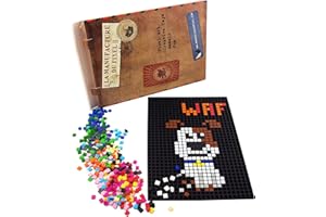 La Manufacture du Pixel - Pack 1 Grille et 900 Pixels à insérer (Noir) - Pixel Art, Loisir Créatif, Mosaïque, Fun ! - Créez à l'infini Tout l'art Qui Vous Ressemble