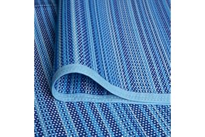 Craft 4 You Waterproof Rug for Outdoor and Indoor Use, Various Sizes up to 9x13ft, Garden Patio Mat Waterproof Large Camping Reversible Plastic Deck Area Coverage Rugs (Blue, 5x7ft - 150x210cm)