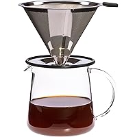 Trendglas Jena Kaffeekännchen POUR OVER FOR TWO mit Edelstahlfilter, 500 ml