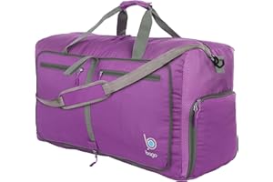bago Holdall Bags for Men & Women - 60L Spacious Holdall Bag with Shoe Compartment - Save Time & Travel The World in Style & Convenience - Durable, Lightweight & Foldable Duffle Bag (Purple)