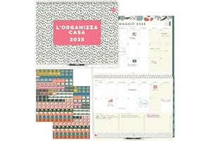 L'Organizza Casa Boxclever Press calendario 2025. Calendario famiglia 2025 inizia ora e dura fino a Dic’25. Spazioso calendario 2025 da muro con liste. Calendario 2025 da parete con adesivi.