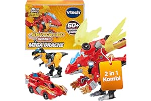 Vtech Switch and Go Dinos - Combo Mega Drache – 2-in-1 Dino-Rennwagen-Transformer mit über 60 Sound-, Licht- und Bewegungseffekten – Für Kinder von 3-8 Jahren