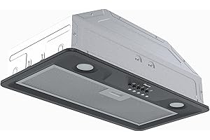 Ferre CH500P-BL 50 cm, Integrated Cooker Hood, Built-in Cooker Hood, Extractor Hood, Black,