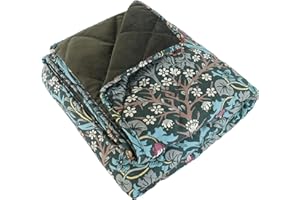 Rosewood x Morris & Co. Blackthorn Pet Blanket for Dogs and Cats, 150 x 100 cm, Green, Dog Blanket/Throw with Soft Velvet Reverse, Easy-Care, Luxury William Morris Print