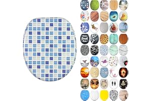 Sanilo Soft Close Toilet Seat, Wide Choice of New Toilet Seats, Stable Hinges, Easy to Mount (Mosaic Blue)