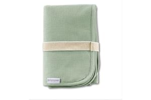 Hofbrucker® Windeltasche, Wickeltasche mit Wickelunterlage für unterwegs, faltbare Wickelclutch mit Organizer für Windeln & Feuchttücher, Abwischbar, Must Have für die Baby Erstausstattung (Salbei)