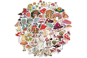 PRETTY SUNSHINE Prettysunshine Sticker Set of 50 Mushroom Stickers Aesthetic Vintage Sticker for Car Bicycle Suitcase Helmet Laptop Skateboard Motorcycle Graffiti Anime Sticker Bomb Waterproof