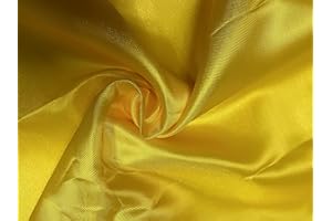 Novato Textiles Silky Satin Liquid Fabric Plain Luxury Craft Dressmaking Fabric 60'' Wide (Yellow Bright, 1 Meter pre Cut)