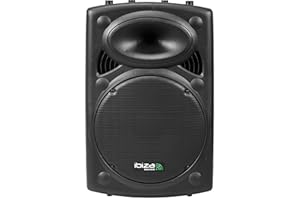 Ibiza - SLK15A-TWS- Enceinte Active Plug & Play de 15”/38cm, 800W avec amplificateur intégré - Bluetooth, USB, SD et AUX - Fonction TWS - Noir