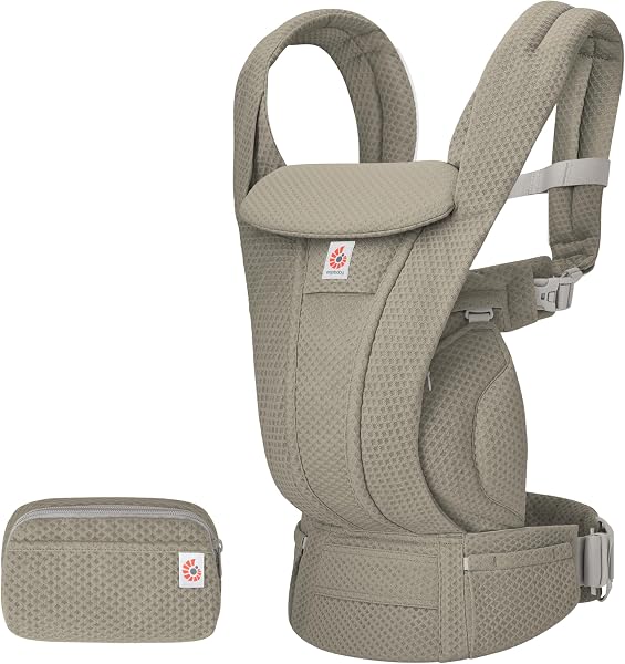 Ergobaby Omni Deluxe All-in-One Baby Carrier for Newborns from Birth up to 20kg, Ergonomic 4-Position mesh Baby Carrier Back Carrier Travel System, Soft Olive - 1