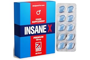 30 INSANE X Premium 100mg Ultra Blue Pills Men Fast-Acting Strength Herbal Supplements Male Enhancing Power Extra Strong Supplement Pill UK Tablets Stronger Prolonged Performance Energy Stamina