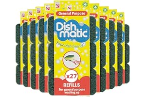 Juego de 27 estropajos de repuesto de Dishmatic de alta resistencia (cabezales), color verde, caja completa