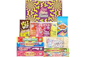 RAD RETRO SWEETS Retro Sweets Gift Box – Christmas Stocking Filler. Filled with Sweets. Stocking Filler, Selection Box Sweets Hamper for Christmas or Any Occasion. Birthday, Get Well Soon, Thank You.