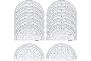 TUPARKA 12 Pack Protractor Clear Math Protractor 180 Degrees 10cm