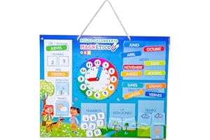 Editorial GEU Calendario Infantil Magnético | Calendario Montessori | Mi Primer Calendario Magnético con Reloj (Calendario con Reloj)