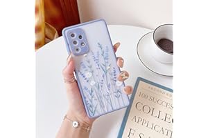 ZTOFERA Etui do Samsung A53 5G, płynne silikonowe etui o półprzezroczystym designie z kwiatowym wzorem, elastyczne etui odporne na zarysowania zderzak do Samsung Galaxy A53 - fioletowe