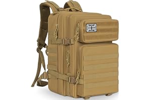 OUUTMEE Military Tactical Backpack(25L/35L/45L/50L), MOLLE Rucksack for Men & Women, Army Assult Camouflage Hunting Daypack 3 Day Bug Out Bag Laptop Bag for Hiking, Travel,Camping & Outdoor Adventures