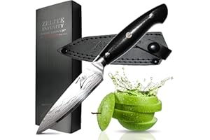 Zelite Infinity Couteau avec lame en acier inoxydable à haute teneur de carbone VG10 10,8 cm