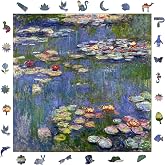 WePuzzleUp Ahşap Puzzle Yetişkin - Claude Monet Nil&uuml;ferler - 353 Par&ccedil;a, 29 x 29 cm - Yapıştırıcı Folyo Dahil - Benzersiz Şeki