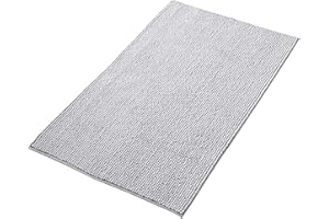 Decomira Alfombra de Baño Antideslizante de Chenilla | Alfombrilla súper Absorbente y Lavable a máquina | para el baño, la Ducha, la bañera o como Alfombra WC | Gris - 70x120 cm