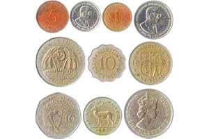HOBBY OF KINGS 10 Vieilles pièces de Monnaie de l’île Maurice, roupie mauricienne pièces de Collection est-Africain. Choix Parfait pour Votre Tirelire, Porte-Monnaie ET Album pour LA Monnaie