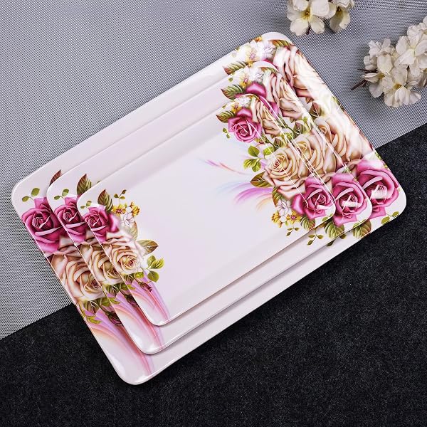 Portmeirion Botanic Garden Oblong Serving Tray 15.5"x10" - Garden Lilac & Sweet William, Chip-Resistant