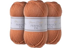 Utopia Crafts DK Lot de 3 pelotes de fil à tricoter double 100 g, Argile potier, Potters Clay