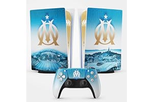 FFRAME Sticker PS 5 Foot, Autocollant pour pour PS 5 Foot, Console et Manette, Edition Standard Digitale, Skin Marseille PS 5 (1 Manette)