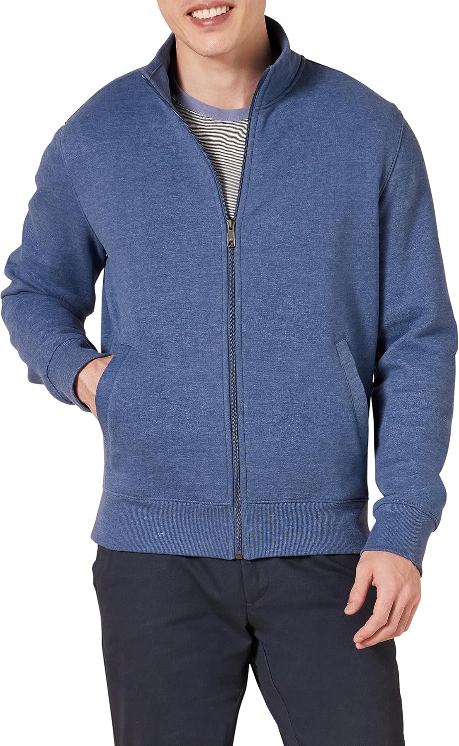 Amazon Essentials Sudadera de Forro Polar con Cremallera y Cuello Semicisne, Corte Estándar y Peso Medio Hombre