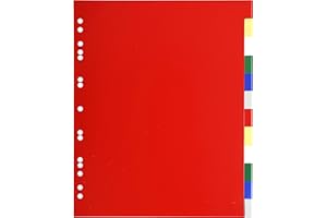 Exacompta - Réf. 93H - Intercalaires en polypropylène souple avec 12 onglets neutres - Indéchirables - Format à classer A4 maxi - Dimensions 24,5 x 29,7 cm - Couleurs assorties
